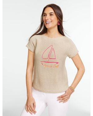 Talbots Cap Sleeve Pullover Sweater - White