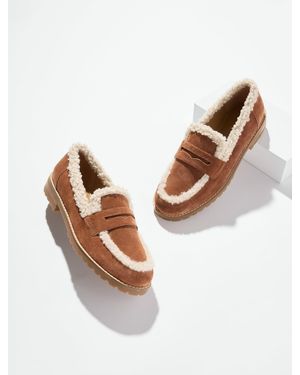 Talbots Cassidy Sherling And Suede Loafers - Multicolour