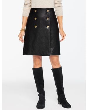 Talbots Faux Leather A-line Skirt - Black