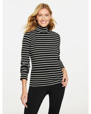 Talbots Supersoft Jersey Turtleneck T-shirt - Black