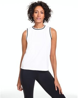 Talbots Floral Lace Laser Cut Mesh Sleeveless Tank Top - White