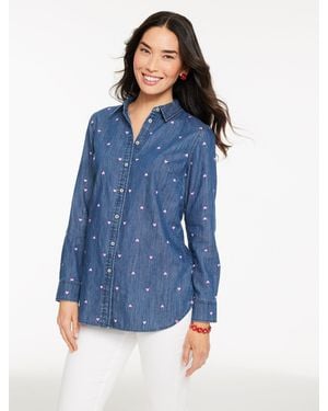 Talbots Denim Button Front Shirt - Blue