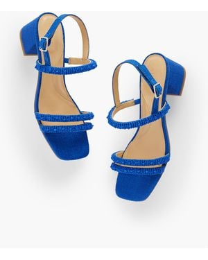 Talbots Maya Beaded Block Heel Sandals - Blue