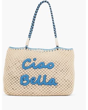 Talbots Ciao Bella Knotted Rope Soft Beach Tote - Blue