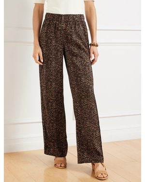 Talbots Wide Leg Pull-on Pants - Brown