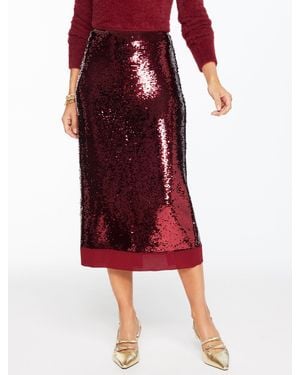 Talbots Sequin Pencil Skirt - Red