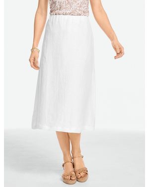 Talbots Linen Slip Midi Skirt - White