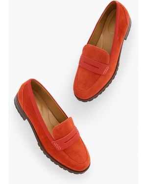 Talbots Cassidy Suede Penny Loafers - Red