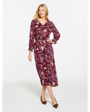 Talbots Ruffle Neck Dress - Red