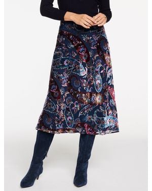 Talbots Burnout Velvet Skirt - Blue