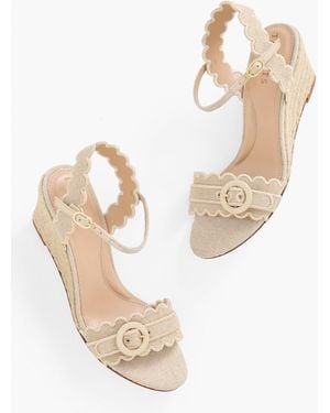Talbots Royce Metallic Scalloped Wedge Sandals - Natural