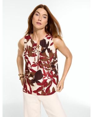 Talbots Tie Neck Pintuck Shell Jumper - Red
