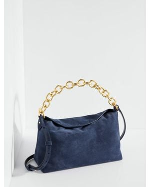 Talbots Ivy Chain Suede Hobo Bag - Blue