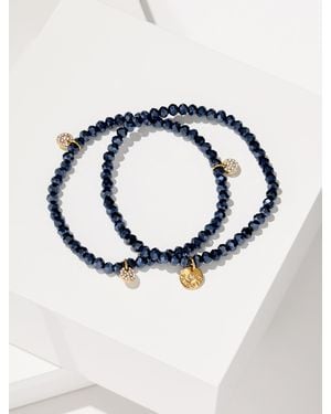 Talbots Adara Beaded Stretch Bracelet Set - Blue