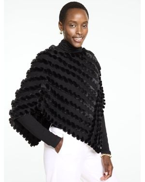 Talbots Faux Fur Poncho - Black