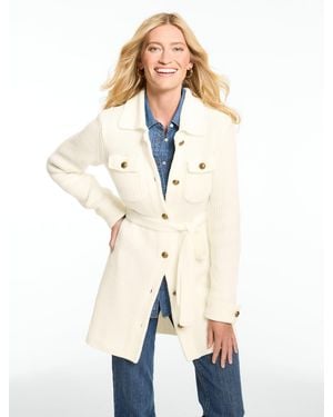 Talbots Ribbed Shirt Jacket - White