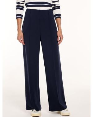 Talbots Airknit Stretch Hollywood Waist Wide Leg Pants - Blue