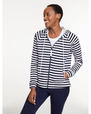 Talbots Classic French Terry Hooded Jacket - Blue