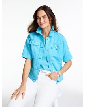 Talbots Short Sleeve Jean Jacket - Blue