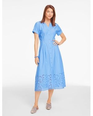 Talbots Eyelet Poplin Shirtdress - Blue