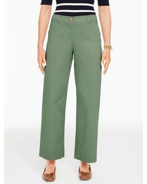 Talbots Wide Ankle Heritage Twill Pants - Green