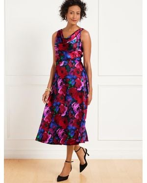 Talbots Satin Cowl-neck Dress - Multicolour