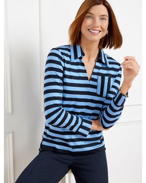 Talbots Knit Popover Shirt Shirt - Blue