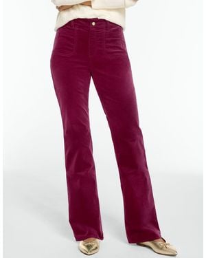 Talbots Velveteen Patch Pocket Bootcut Trousers - Red