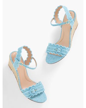 Talbots Royce Scalloped Wedge Sandals - Blue