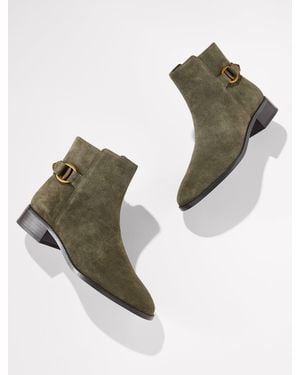 Talbots Tish Link Suede Ankle Boots - Green