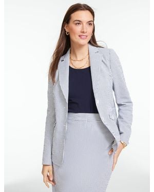 Talbots Seersucker Blazer - Blue