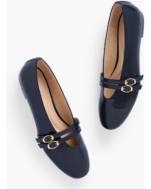 Talbots Vera Patent Mary Jane Ballet Flats - Blue