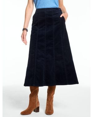 Talbots Corduroy Fit & Flare Skirt - Blue