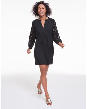Aqua Club Eyelet Jersey Dress Cover-up - Black