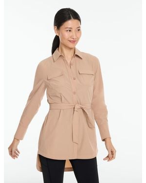 Talbots Journey Ripstop Tie-waist Shirt Jacket - Natural