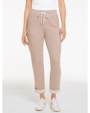 Talbots Cozy French Terry Taper Leg Pants - Natural