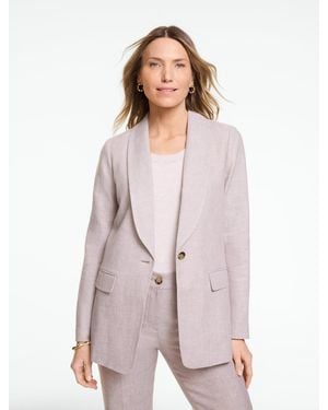 Talbots Linen Shawl Collar Blazer - White