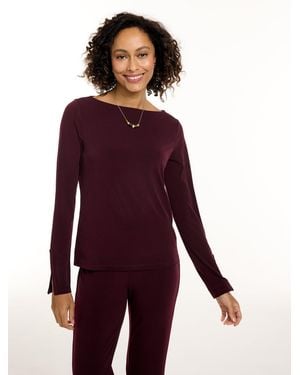 Talbots Knit Kit Bateau Neck Top - Purple