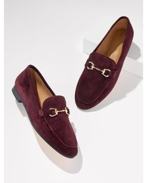 Talbots Katelyn Bit Suede Loafers - Red
