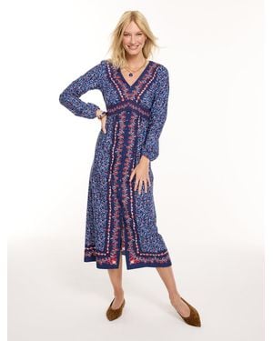 Talbots Poplin Fit & Flare Dress - Blue