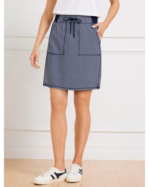Talbots Lightweight Woven Stretch Side Slit Skirt - Blue