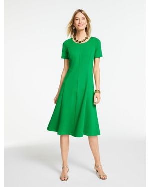 Talbots Luxe Ponte Short Sleeve Dress - Green