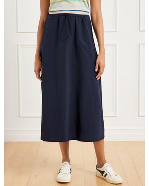 Talbots Crinkle Weave Bungee Waist Skirt - Blue