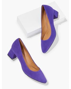 Talbots Kayla Suede Block Heel Court Shoes - Blue