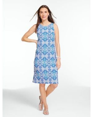 Talbots Effortless Jersey Sleeveless Shift Dress - Blue