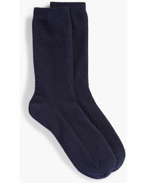 Talbots Chevron Trouser Socks - Blue