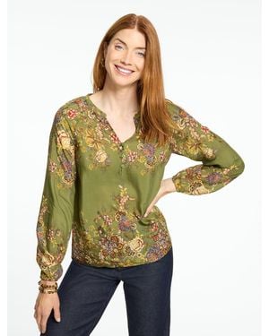 Talbots Fresco Floral Top - Green