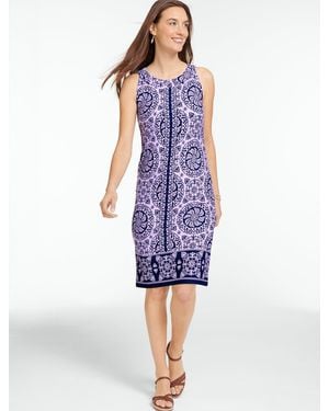 Talbots Effortless Jersey Halter Shift Dress - Purple