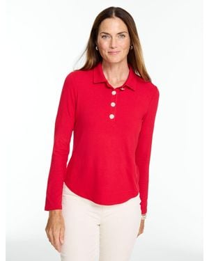 Talbots Jewel Button Polo - Red