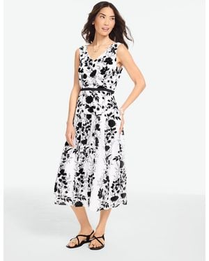 Talbots Drop Waist Midi Dress - White